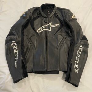 Alpinestars Black Leather Motorcycle Jacket